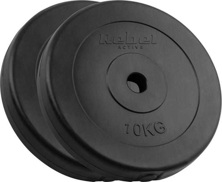 Rebel Bituminöses Gewichtsset 2x10kg Bohrung 31mm Classic Disc ACTIVE (2 x 10 kg)