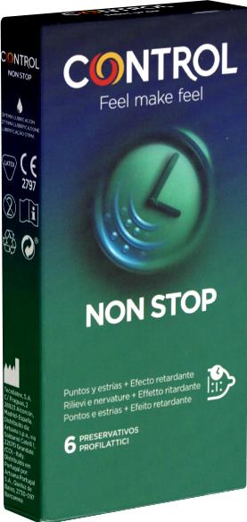 Produktbild Control Non Stop (Dots & Lines)» 6 gerippt/genoppte Kondome für längere Liebe (6 Stk.)