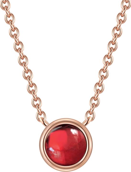 Glanzstücke München Damen Sterling Silber Granat roségold 40,0 cm Basiskette + 5,0 cm Verlängerung - 11092 (Sterling Silber, 40 - 45 cm)