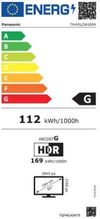 Energy Label Panasonic TX-65LZW2004 (65", OLED, 4K, 2023)