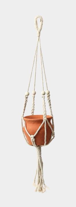 I Am Creative Terracotta-Topf mit Makramee (14 cm)