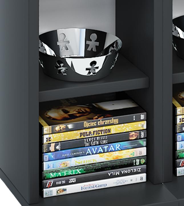 Actual product image VCM Wood CD DVD Stand Shelf Almera (42 x 20 x 180 cm)