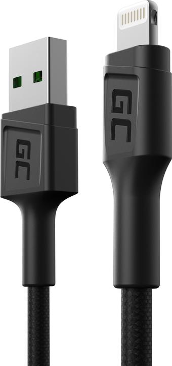 Produktbild GreenCell KABGC24 Lightning-Kabel 0,3 m Schwarz (0.30 m, USB 3.2 Gen 1)