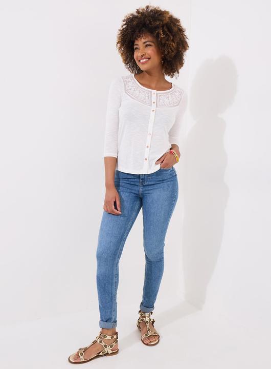 Actual product image Joe Browns Lace Panel Button Down Jersey Top