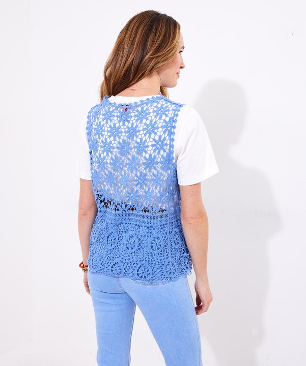 Actual product image Joe Browns Open Knit Crochet Waistcoat (M)