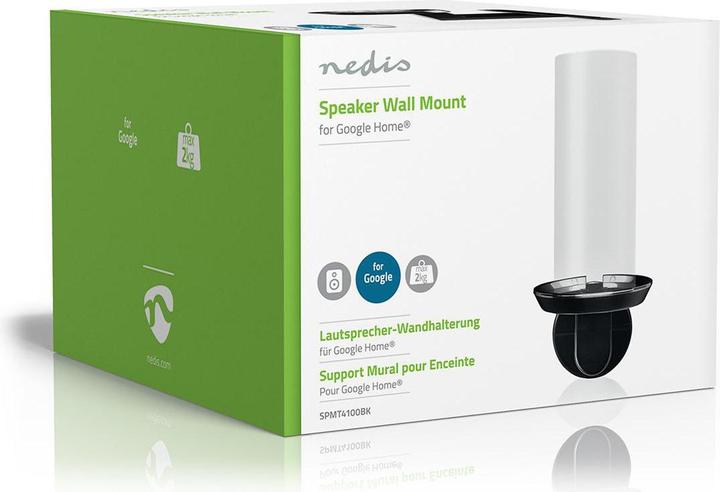 Actual product image Nedis Speaker Holder Speaker Holder Google Home Wall 2 kg Fixed Metal/Steel Black Black (1 pcs., Wall installation, Not movable)