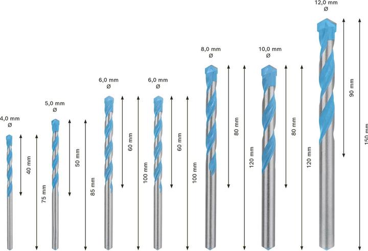 Actual product image Bosch Professional Zubehör EXPERT MultiConstruction CYL-9 drill bit set 4/5/6/8/10/12 mm, 7 pcs. (4 - 12)