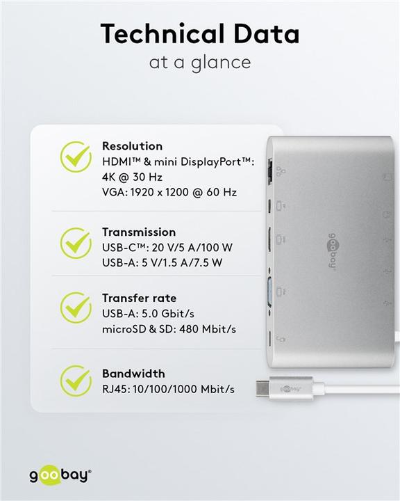 Produktbild Goobay USB-C Multiport-Adapter (USB-C, 11 Ports)
