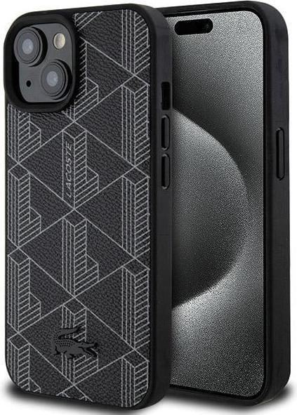 Actual product image Lacoste LCHMP15SPBSK iPhone 15 / 14 / 13 6.1" czarny/black hardcase Blend Monogram MagSafe (Apple iPhone 15)
