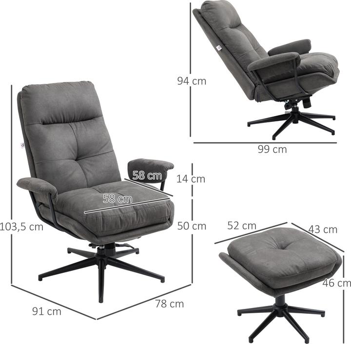 Produktbild Homcom Relaxsessel mit Hocker