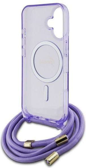 Produktbild Guess GUHMP16SHCTSGNSU iPhone 16 6.1" fioletowy/purple hardcase Crossbody Cord Script MagSafe
