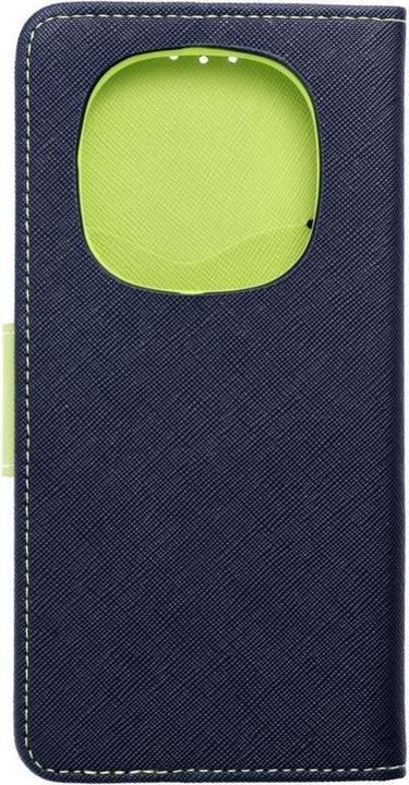 Productafbeelding OEM Book case FANCY Book case for XIAOMI Redmi Note 14 PRO 5G / 14 PRO PLUS 5G navy / lime (Xiaomi Redmi Note 14 Pro 5G)
