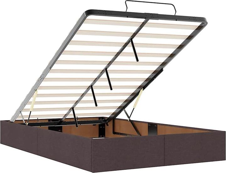 Produktbild VidaXL Ottoman-Bett ohne Matratze Dunkelbraun 120x190 cm Stoff (120 x 190 cm)