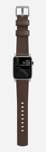 Actual product image Nomad Modern Connector Strap (44 mm, Leather, Stainless steel)