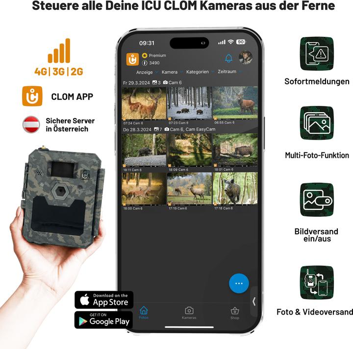 Produktbild ICUserver ICU CLOM Cam6 Wildkamera Camouflage