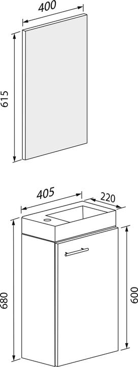 Productafbeelding VCM 3-delig Gastentoilet Wastafel Wastafel Slito Spiegel