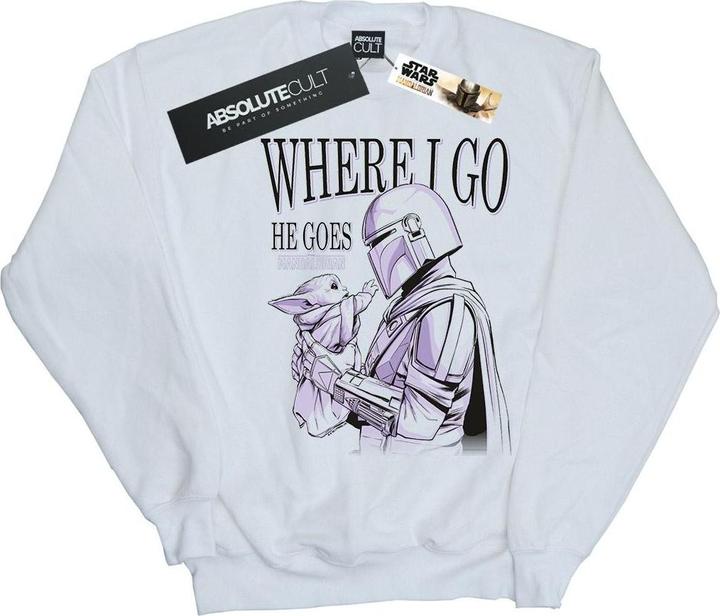 Immagine prodotto Star Wars The Mandalorian Where I Go Felpa Uomo (5XL)