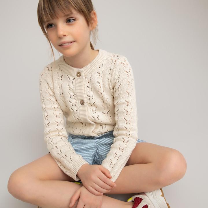 Immagine prodotto La Redoute Collections Cardigan con chiusura a bottoni e motivo ajour (128)