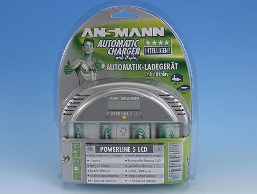 Actual product image Ansmann Powerline 5 LCD, charger with LCD display (1 pcs., AAA, C, AA, D, Chargers without battery)