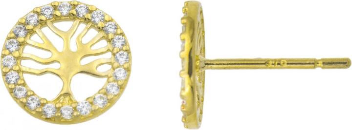 Passion Ohrringe Aus 9 Kt Gold – Zirkonia – Lebensbaum