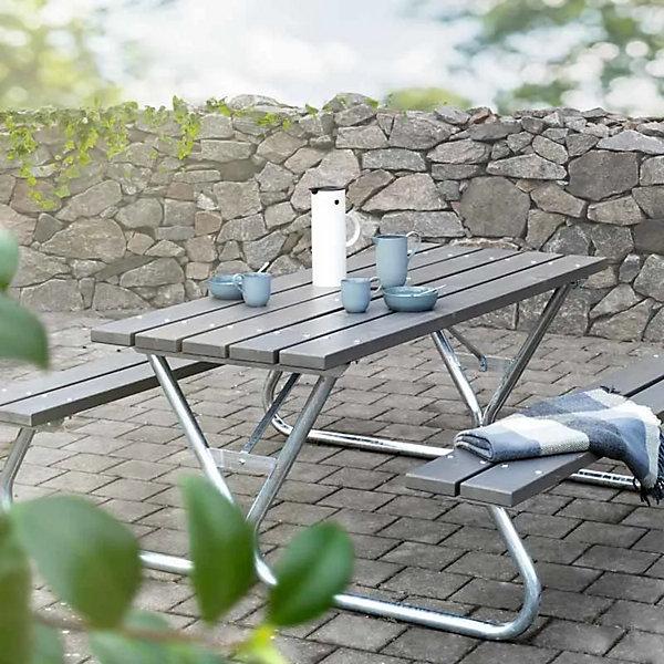 Image du produit kaiserkraft Banc de groupe, gris (73 cm)