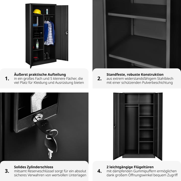 Image du produit tectake Armoire de classement (80 x 40 x 180 cm)