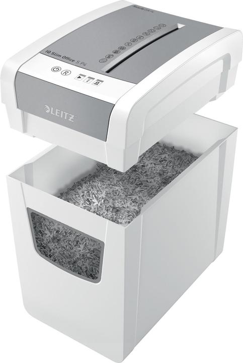 Produktbild Leitz Aktenvernichter IQ Slim Office P4/12 Blatt/DC-Motor/wei? (Partikelschnitt)