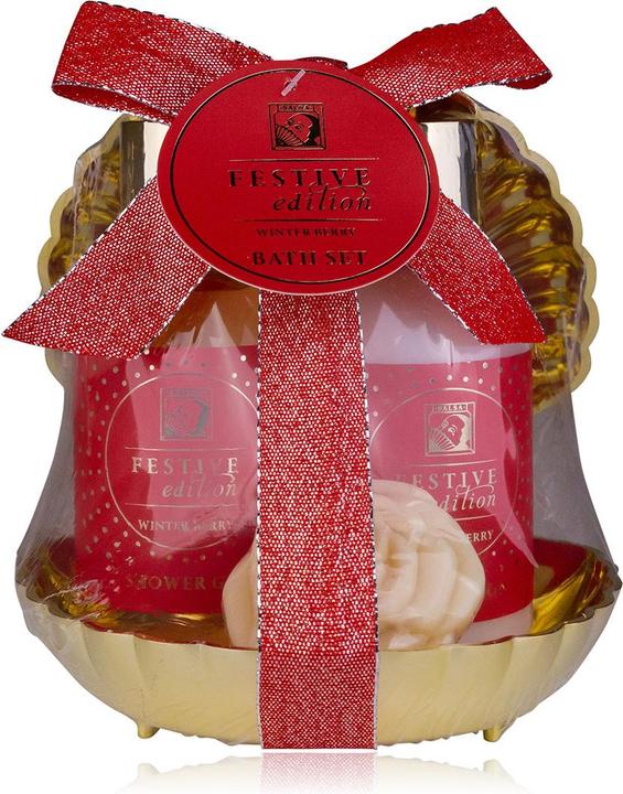 Image du produit Accentra Set de bain FESTIVE EDITION dans une boîte en forme de coquille, en (Set soin capillaire)