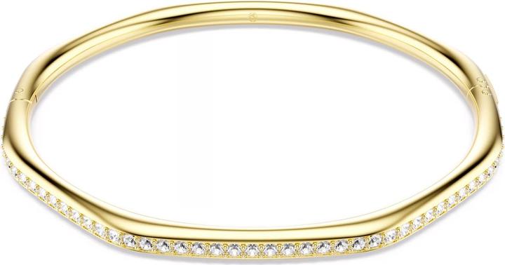 Immagine prodotto Swarovski Dextera Armreif Achteckform Rundschliff Weiss Goldlegierungsschicht (17 cm, Metallo Swarovski)
