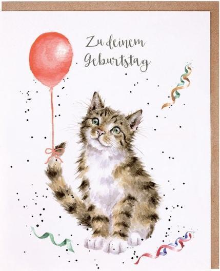 Produktbild Wrendale Design Geburtstagskarte - Katze ZU DEINEM GEBURTSTAG Wrendale Designs (1 Stk.)