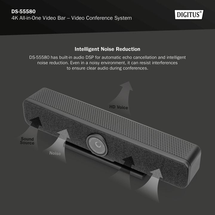 Image du produit Digitus Barre vidéo 4K All-in-One – Système de vidéoconférence