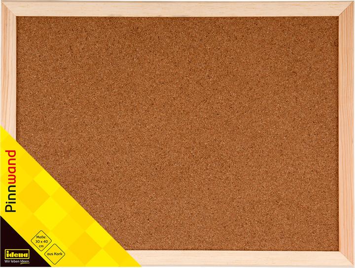Actual product image Idena Pinboard 40x30cm with accessories (Bulletin board, 30 x 40 cm)