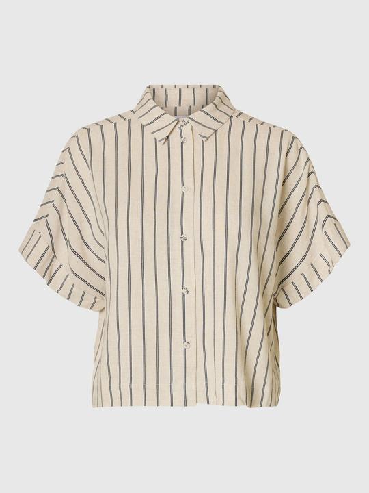 Produktbild Selected Femme Slfviva Ss Striped Cropped Shirt Noos (36)