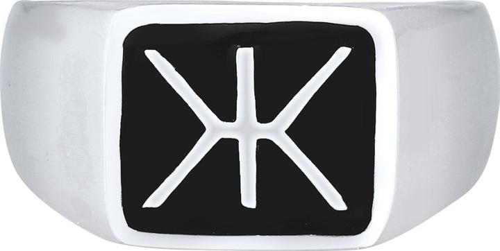 Immagine prodotto Kuzzoi Anello Uomo Signet Ring Smalto Logo Basic Argento 925 (62, 925 Argento)