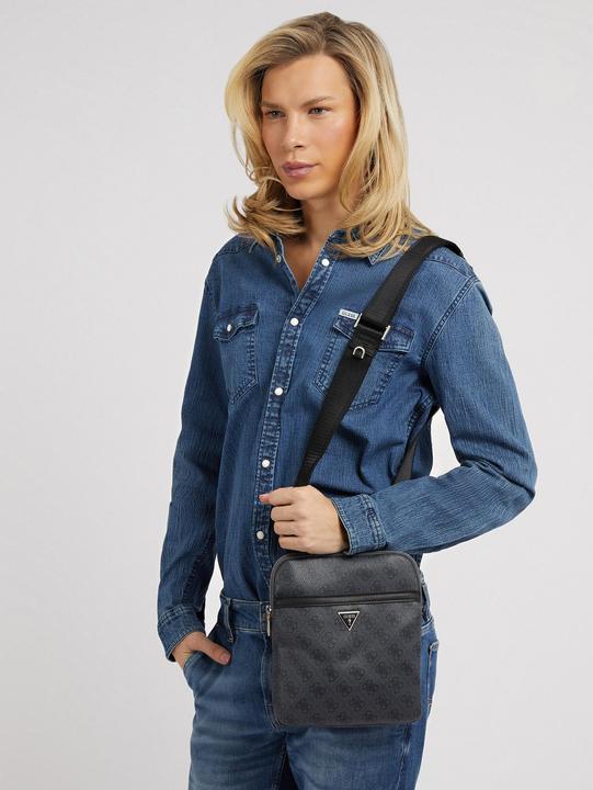 Actual product image Guess Vezzola Grain Double Crossbody Flat Shoulder Bag