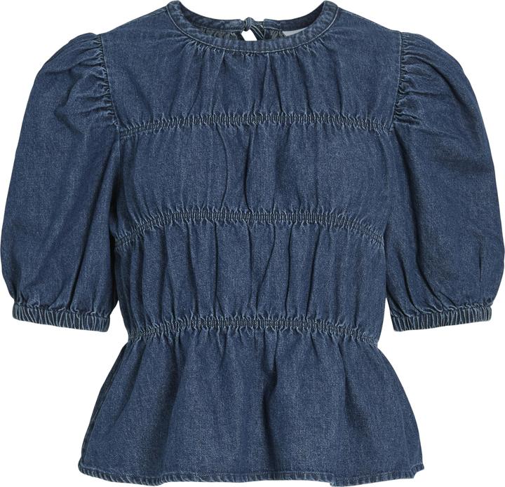Produktbild Vila VIHEIDI Denim Oberteil mit kurzen Ärmeln (36)