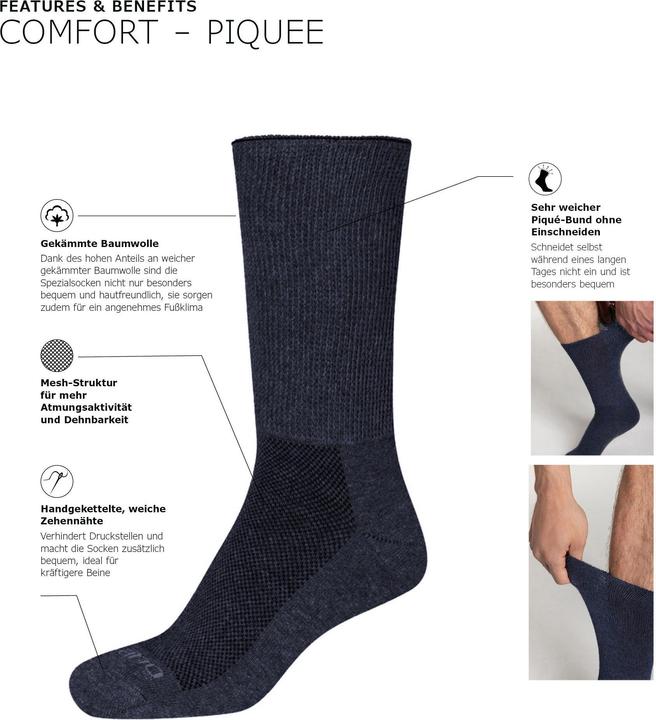 Actual product image Camano Unisex comfort plus diabetic socks 4p (pack of 4, 39 - 42)