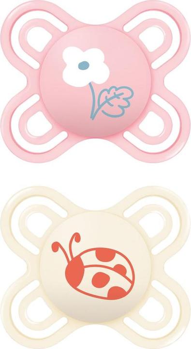 Actual product image MAM Perfect Start silicone, 0-2 months, 2 pcs, flower/beetle (2 x, up to 2 M.)