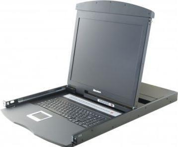 Image du produit Dexlan 19" Rackmount Dual Rail Console KVM Ecran LCD 19 avec switch KVM