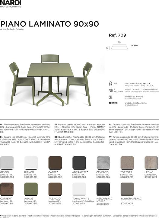 Actual product image Nardi P. LAMINATO 90X90 (90 x 90 cm)