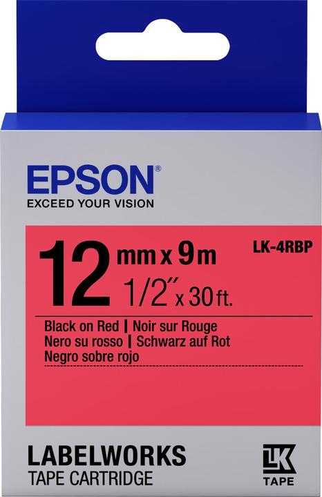 Epson Label Cassette Lk-4rbp (1.20 cm, Red)