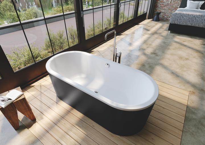 Produktbild Kaldewei Classic Duo Oval, freistehende Badewanne, 180x80x42 cm, mit Schürze Aussenfarbe schwarz, 1 (188 cm, 88 cm)