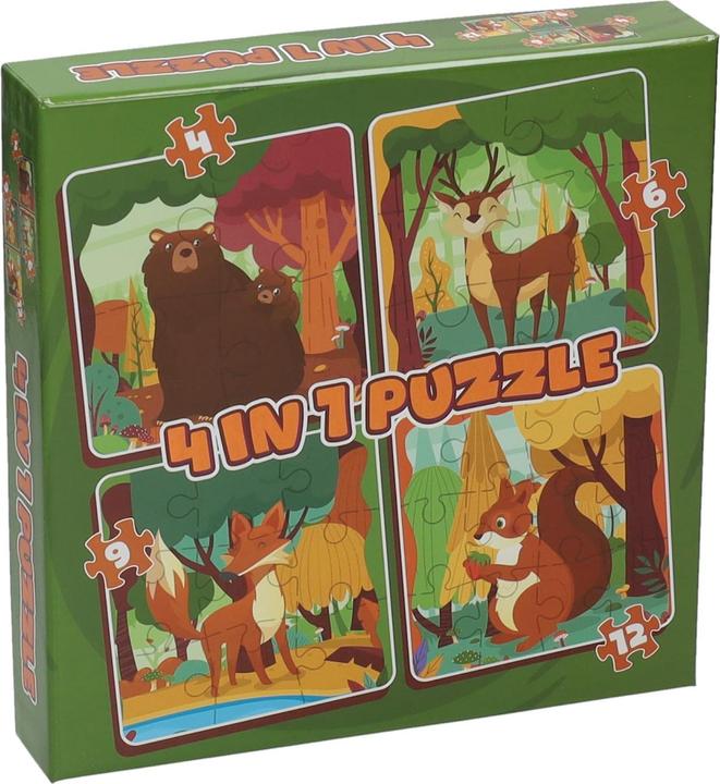 Produktbild Wins Holland Puzzle 4in1 - Waldtiere, 12 Teile. (12 Teile)