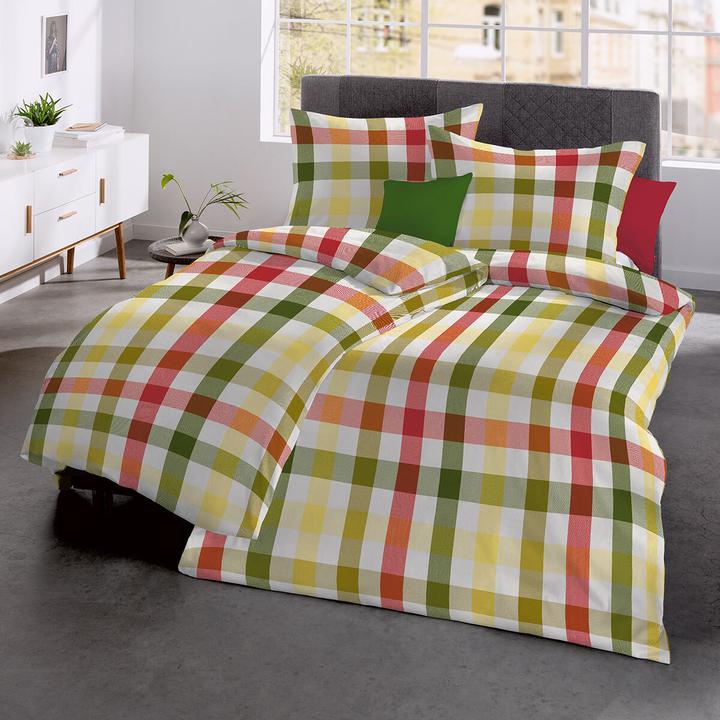 Produktbild Fleuresse gewebte Edelflanell Bettwäsche Lech Karo multicolor (Bettwäsche Set, 155x220 cm + 80x80 cm)