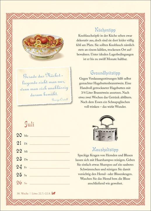 Immagine prodotto Harenberg Was Grossmutter noch wusste Wochenkalender 2026 - mit Tipps für Haushalt, Gesundheit und Garte (Tedesco)