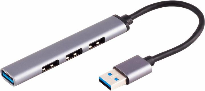 Shiverpeaks ®-BASIC-S--USB-A Hub, 3.0, 4-fach USB-A, ALU, slim, 0,12m (USB-A, 4 Ports)