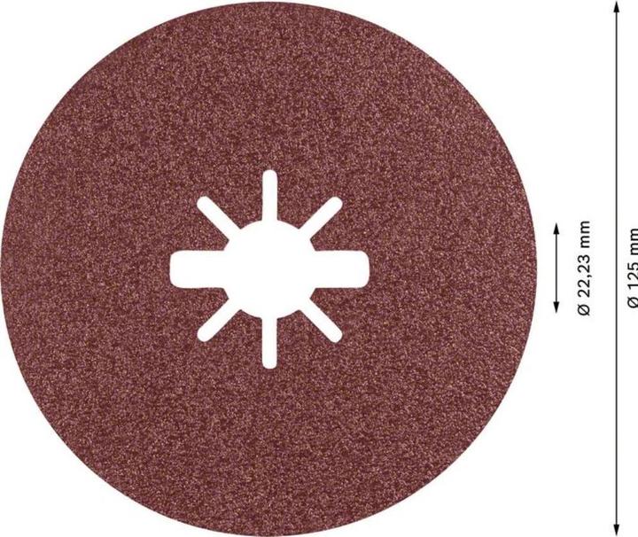 Actual product image Bosch Professional Zubehör EXPERT R781 Prisma Ceramic X-LOCK fibre disc, 125 mm, 22.23 mm, G 80 (80)