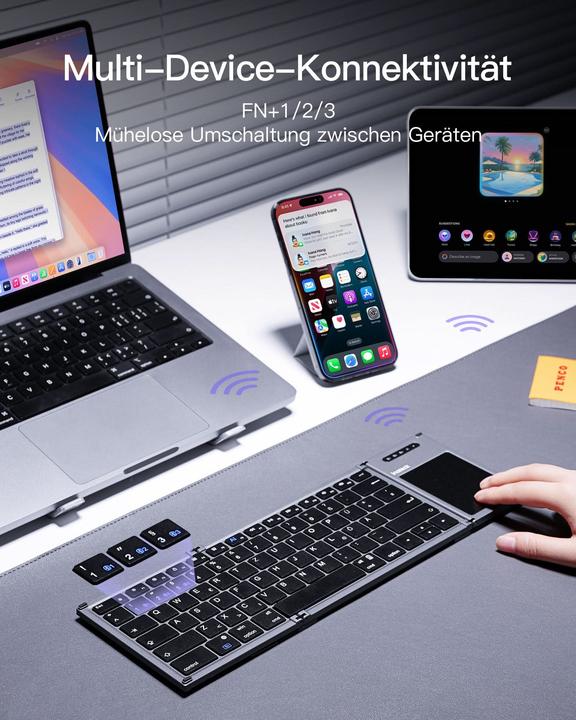 Produktbild Inateck Keyboard 06101 steel gray (KB06101 steel gray) (DE, Kabellos)
