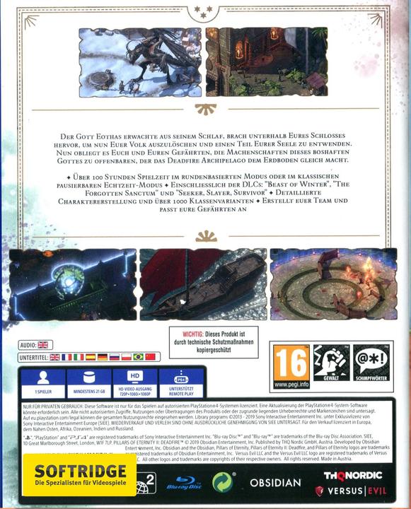 Image du produit THQ Pillars of Eternity 2 : Deadfire (PS4, EN)