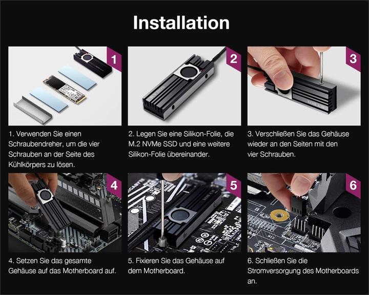 Actual product image Icy Box Heat Sink with Fan for M.2 SSD
